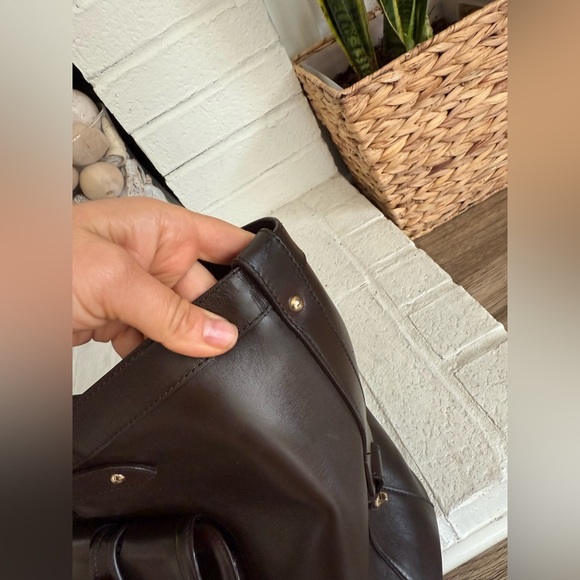 JIMMY CHOO Tahula Dark Brown Leather Gold Hardware Satchel Shoulder Bag Tote - Picture 16 of 16